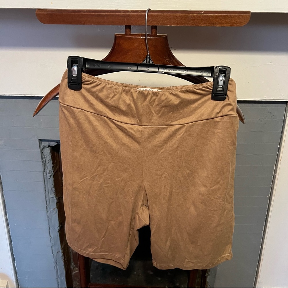 Tan biker shorts